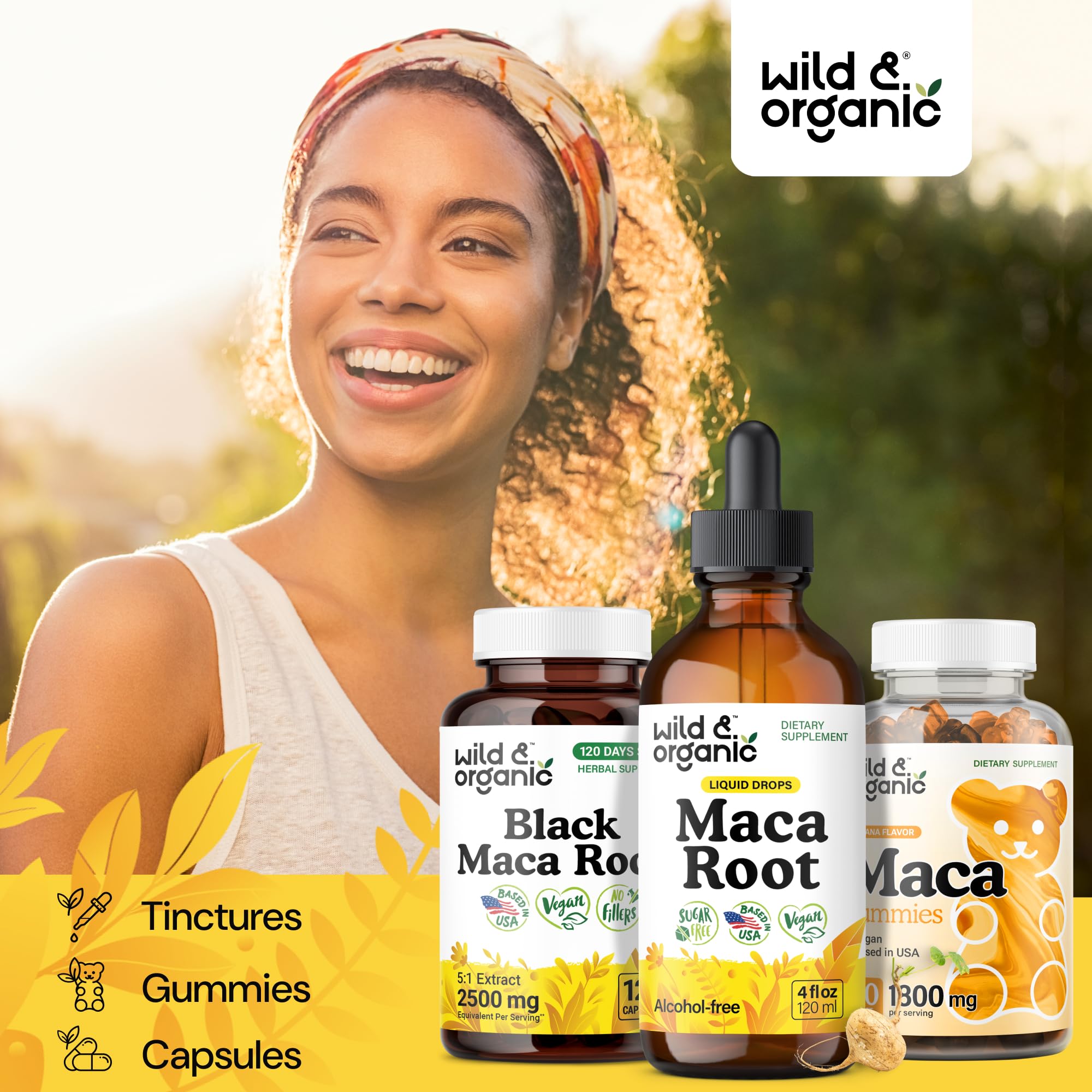 Wild & Organic Maca: dosage quotidien facile, trois fois par jour.