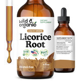 Wild & Organic teinture racine reglisse bouteille – soutien digestif potentiel et ritualisation bien-être.