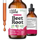 Wild & Organic, bouteille Extrait Betterave 118ml, apport naturel et concentré.