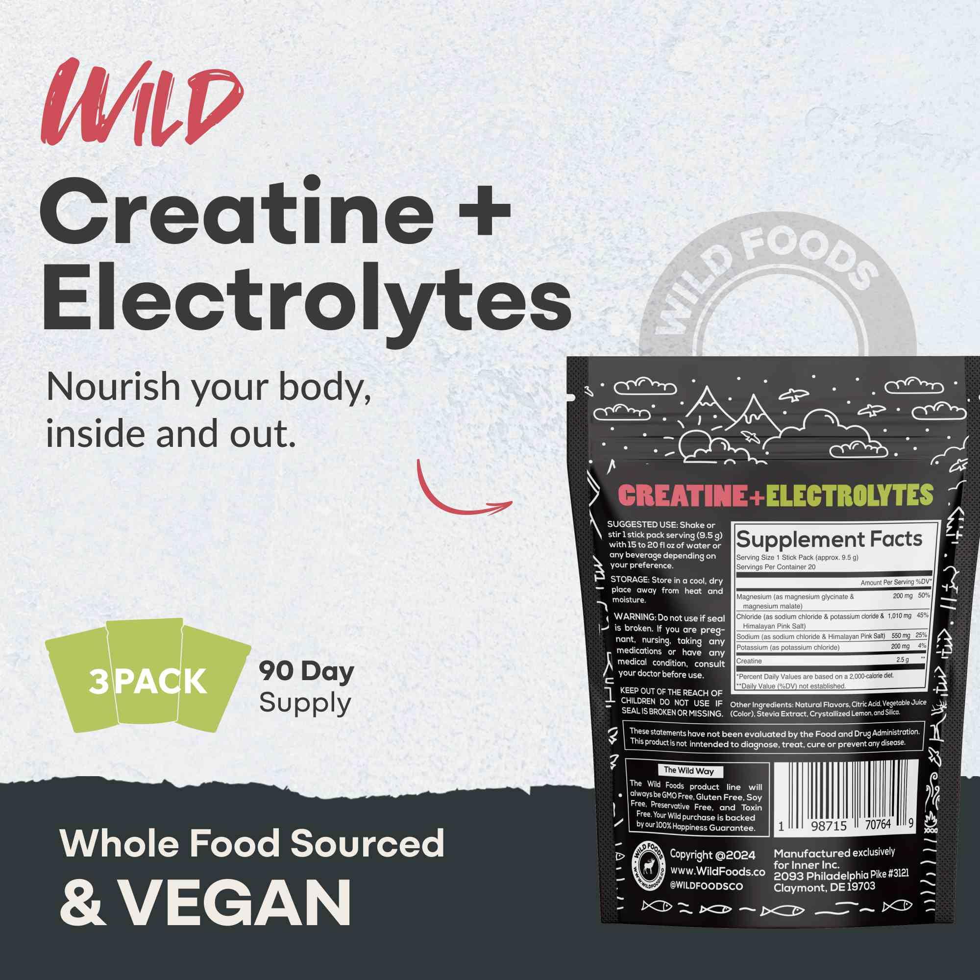 Mg glycinate et malate dans la formule Wild Foods pour soutien musculaire