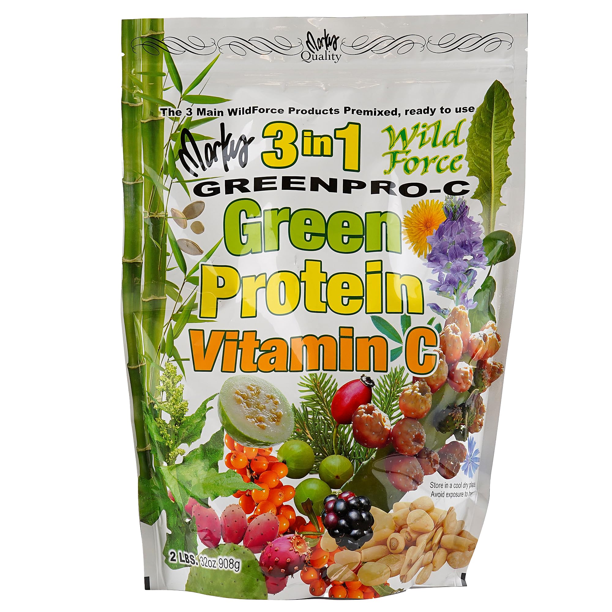 Wild Force GreenPro-C: poudre protéine végétale pour énergie durable et récupération.