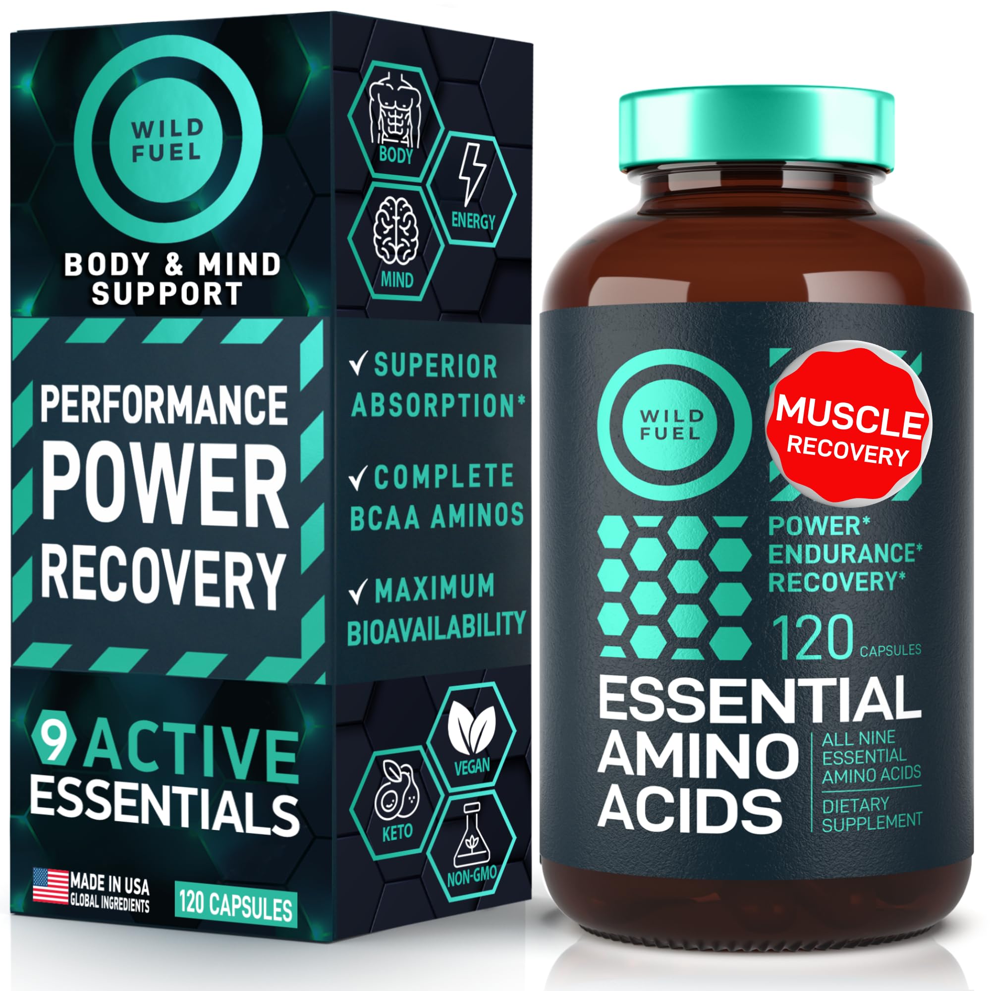 Wild Fuel acides amines essentiels bouteille: soutien potentiel a la recuperation.
