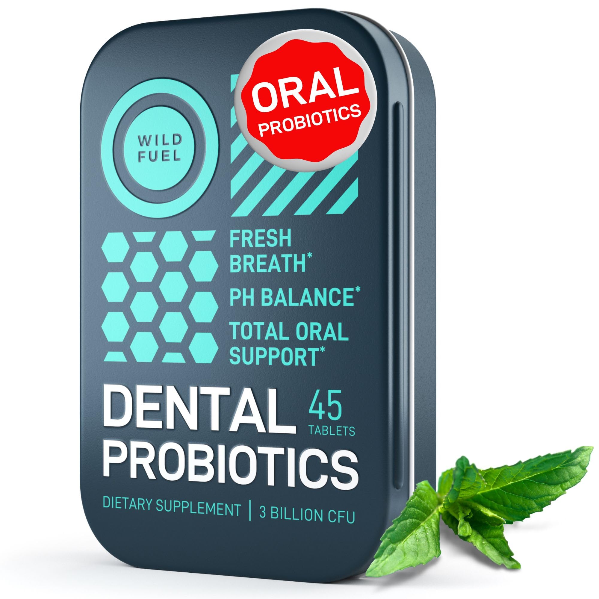 Wild Fuel Dental Probiotics — boîte voyage pratique pour l'hygiène buccale.