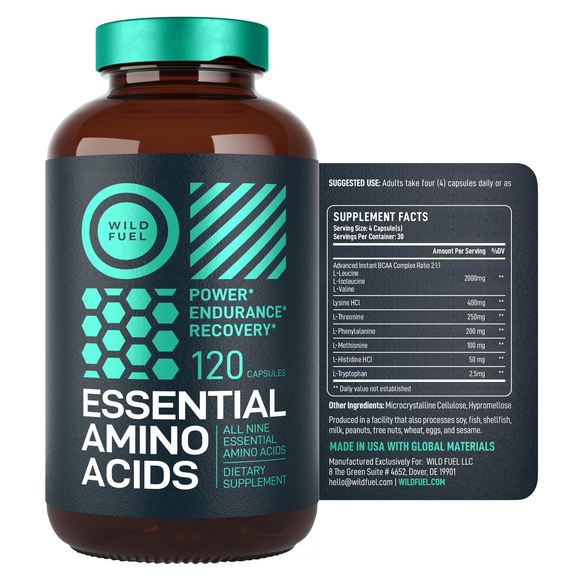 Wild Fuel etiquette lisible: ingredients et informations claires.
