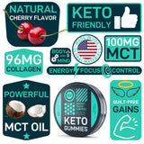 Gommes céto faibles calories, faibles glucides, énergie légère pour sport et endurance.