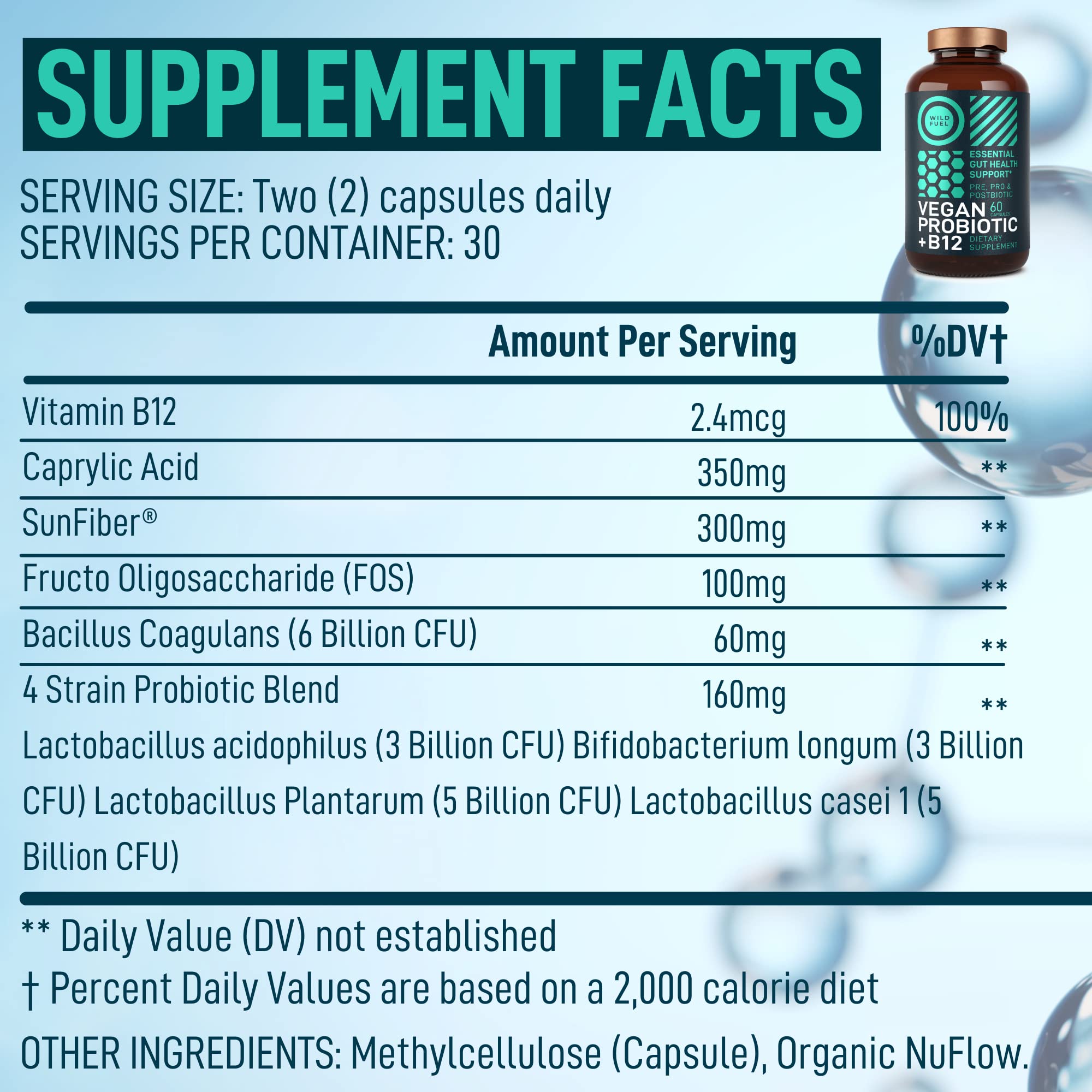 WILD FUEL Probiotic Plus - capsules usage quotidien pour bien digérer