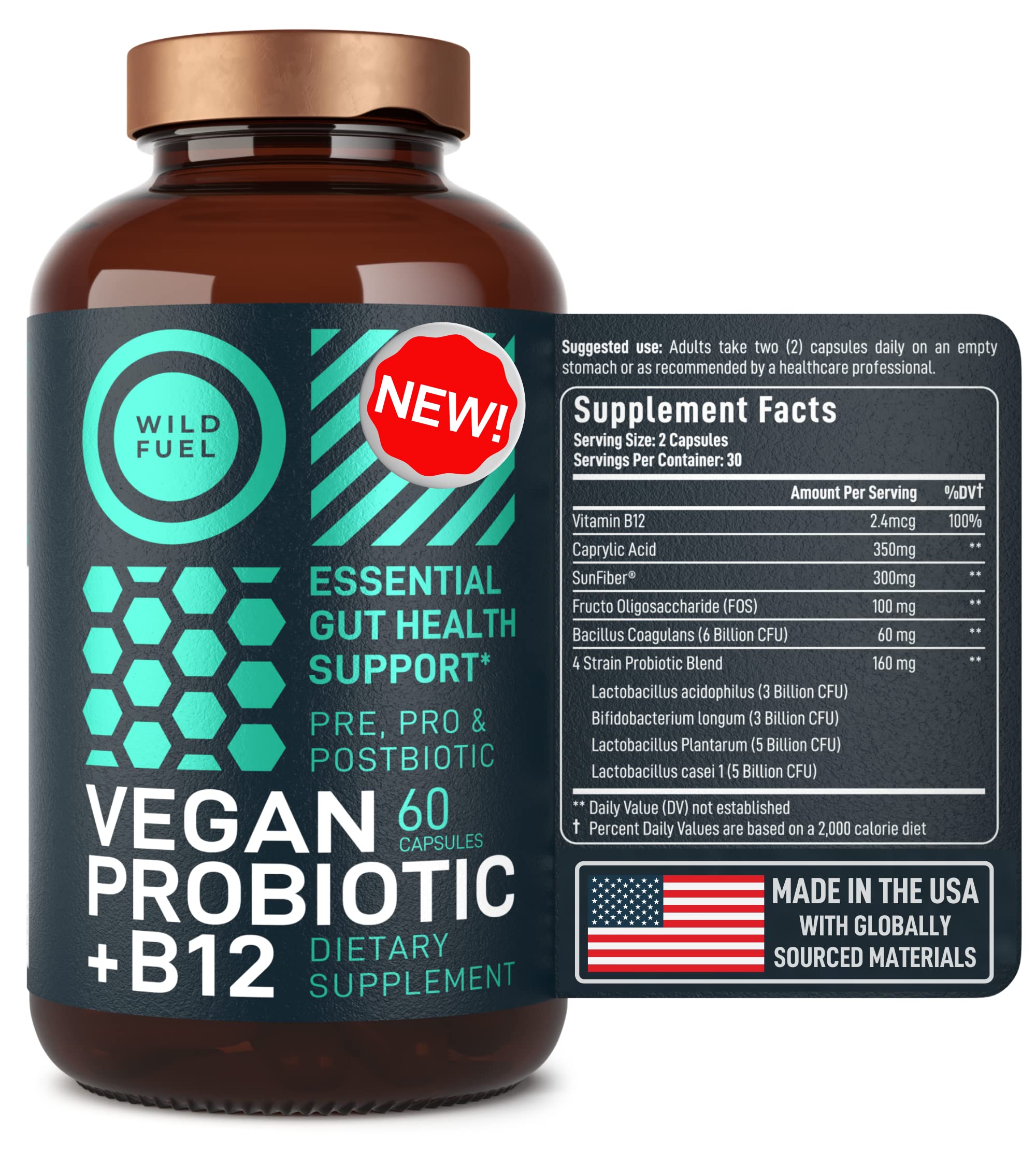 WILD FUEL Probiotic Plus - formulation vegan sans gluten pour tous