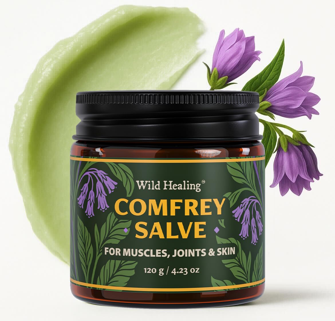 Wild Healing baume consoude en pot, soin naturel pour articulations