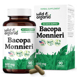 Wild & Organic Bacopa Gelules - bouteille vue avant pour usage quotidien
