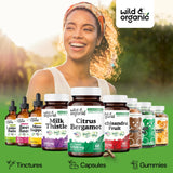 Emballage écologique Wild & Organic Bergamote avec design naturel.