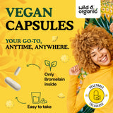 Wild & Organic bromélaïne ingrédients vegan sans additifs artificiels.