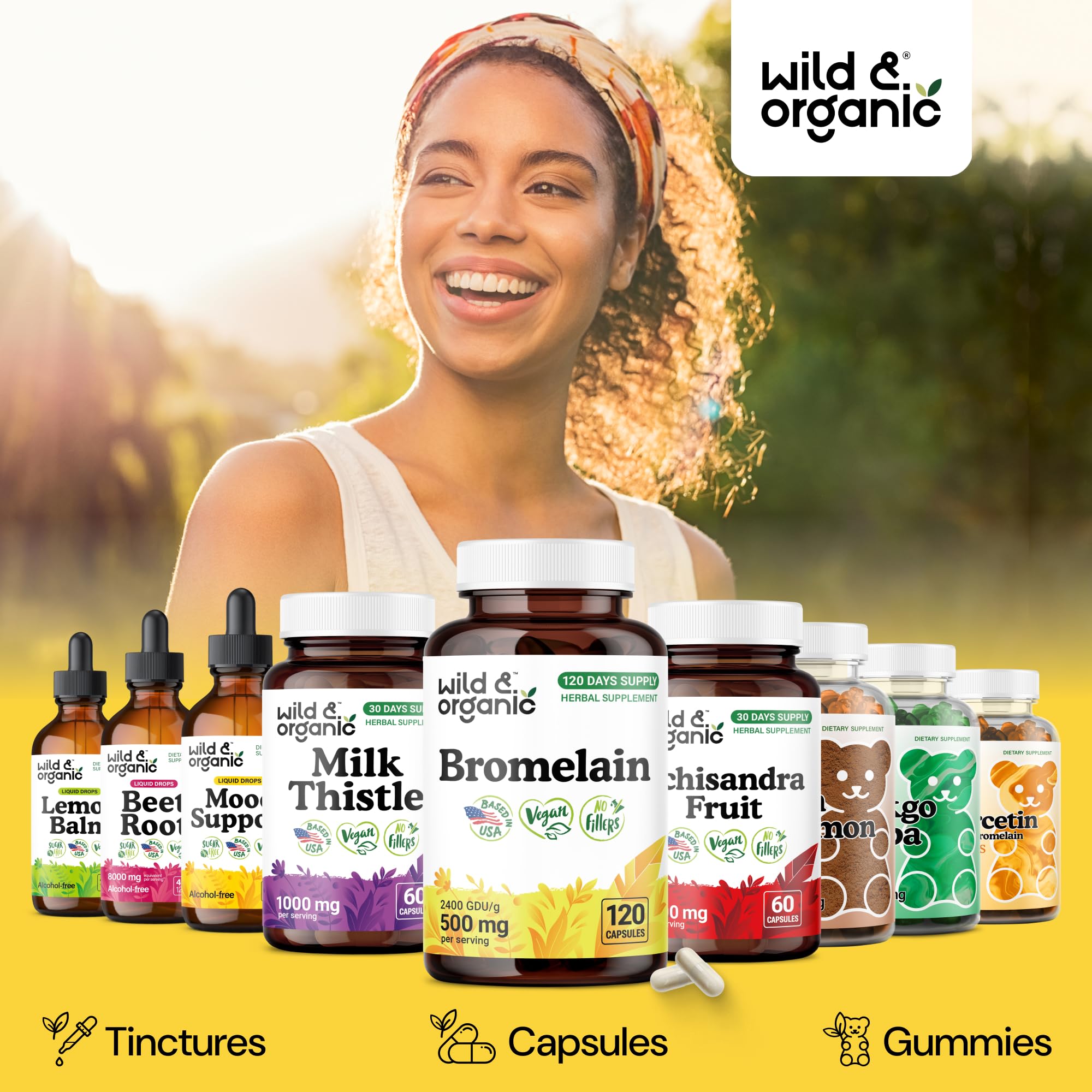 Wild & Organic bromélaïne source d’ananas naturelle et pure.