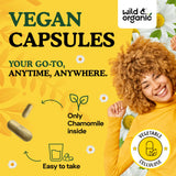 Boîte Wild & Organic camomille: packaging clair et pratique