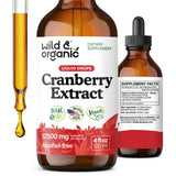 Wild & Organic canneberge concentré gouttes bouteille — soutien potentiel des voies urinaires