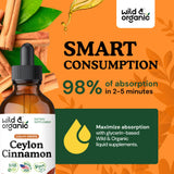 Wild & Organic Cannelle Ceylon teinture – bouteille ouverte et bouchon visibles