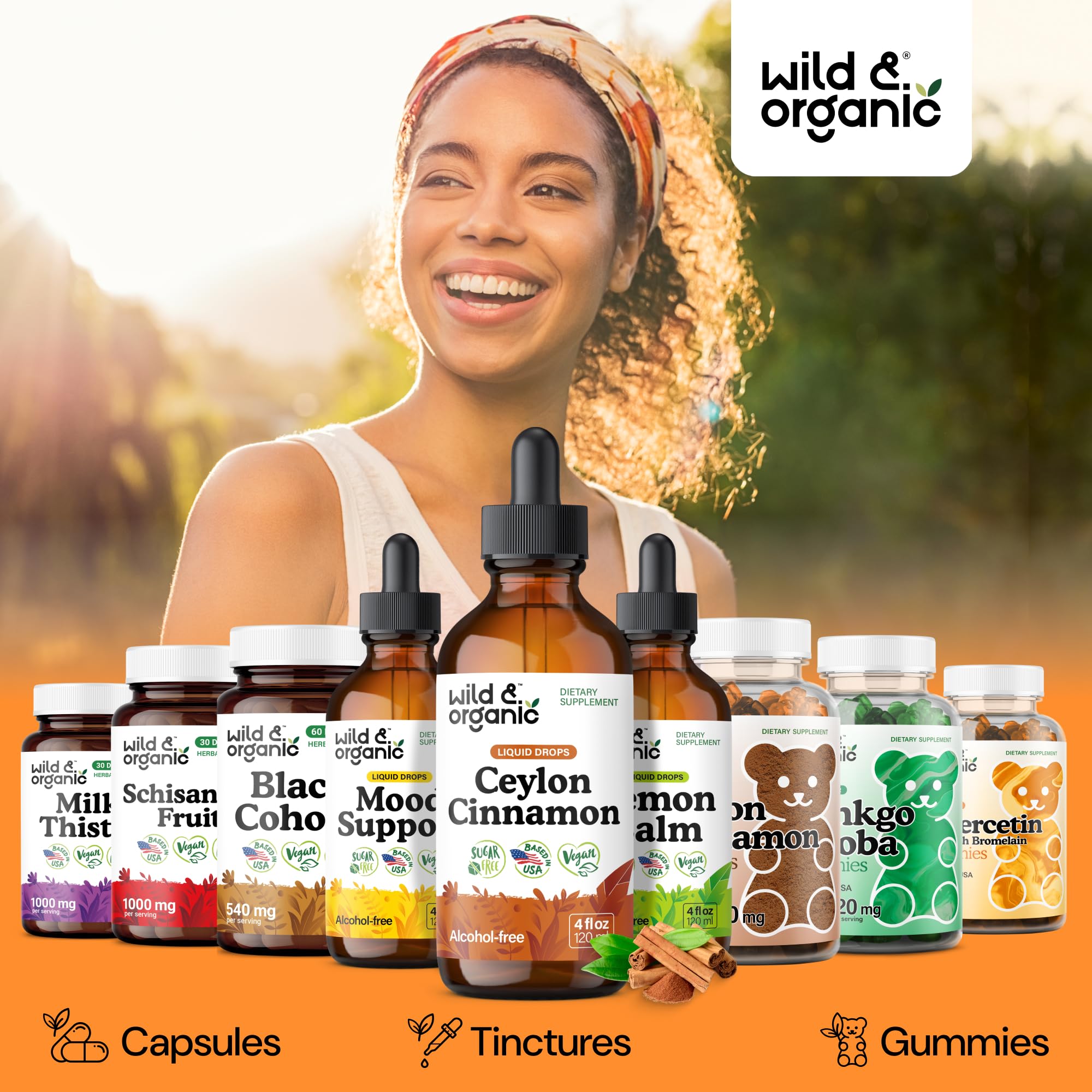 Wild & Organic Cannelle Ceylon teinture – gouttes prêtes dans un verre d'eau