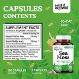 Wild & Organic capsules algues marines : bouteille ouverte facilitant le dosage