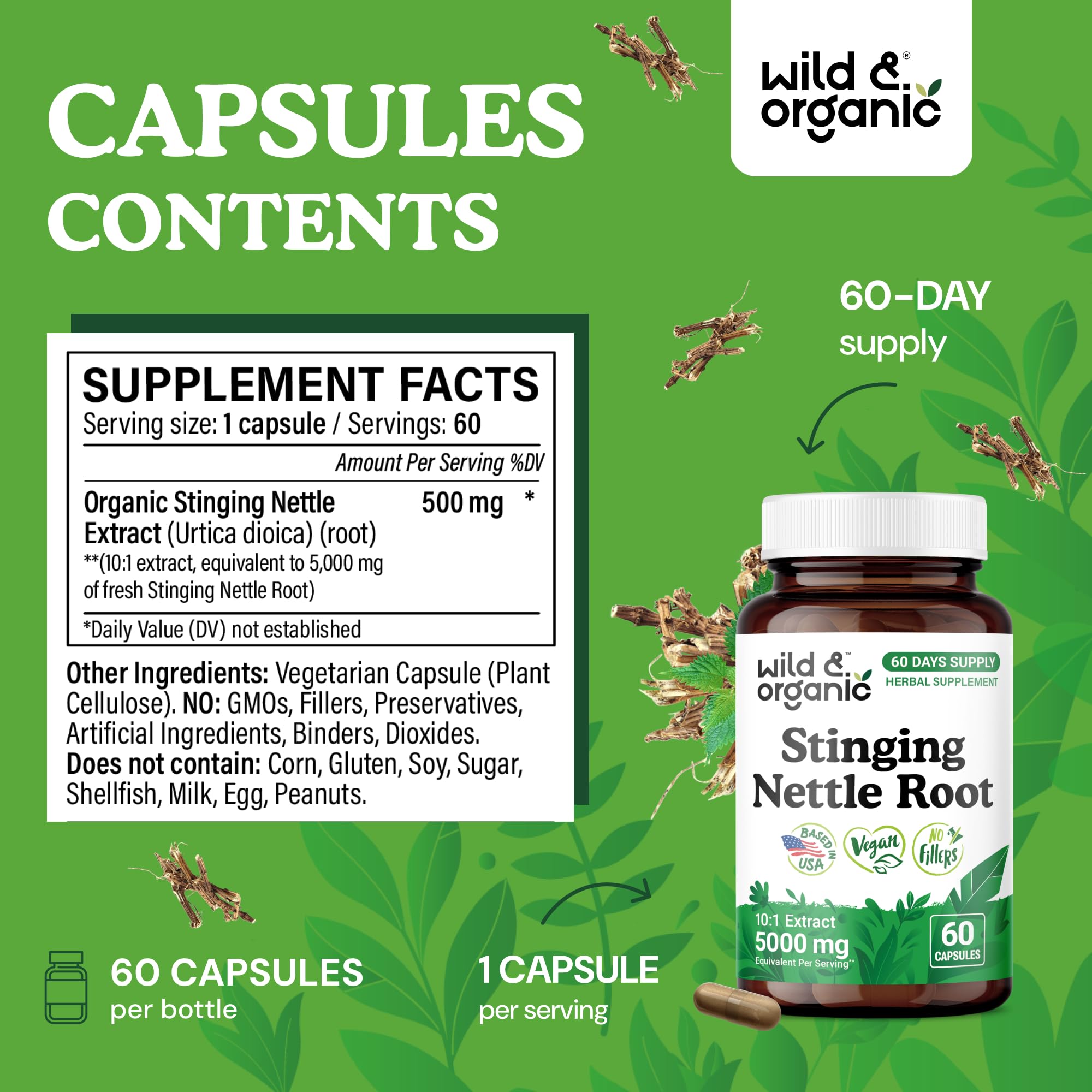 Wild & Organic Capsules véganes enrobage cellulose végétale.