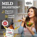 Gouttes Wild & Organic Cayenne avec pipette pour dosage précis.