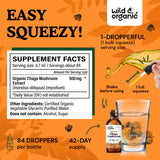 Gouttes Wild & Organic chaga avec doseur pour un usage précis.