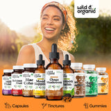 Saveur naturelle Wild & Organic chaga sans sucre ajouté.