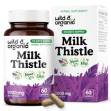 Wild & Organic chardon-marie – bouteille 1000 mg, usage quotidien potentiel pour le foie.