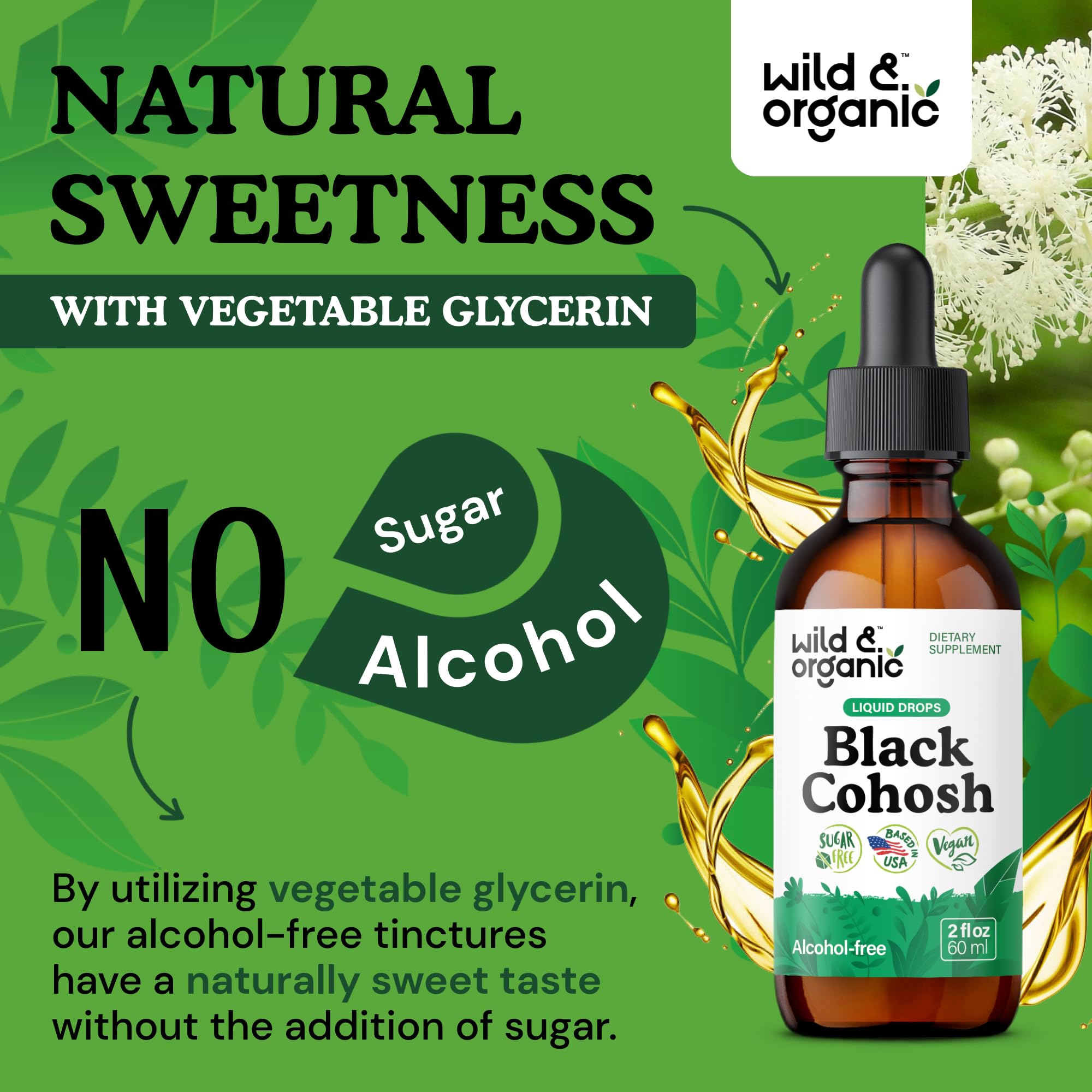 Wild & Organic actée noire gouttes — sans alcool pour une digestion facile