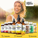 Ingrédients véganes et sans additifs artificiels du produit Wild & Organic.