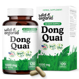 Wild & Organic dong quai: boîte visible, prise quotidienne potentielle.