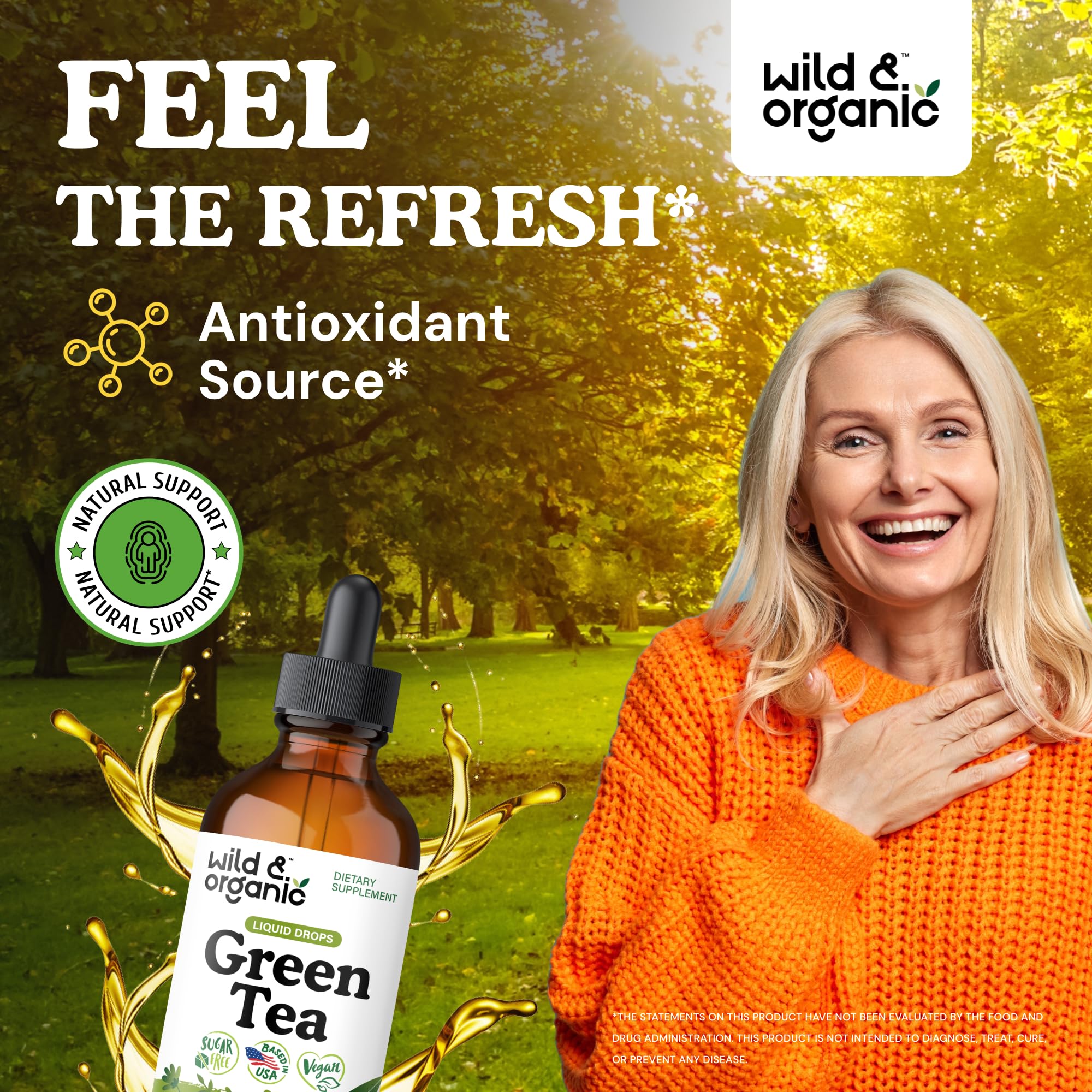 Wild & Organic Extrait thé vert: flacon de 118 ml prêt à l’emploi sans alcool