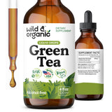 Wild & Organic Extrait thé vert: gouttes en bouteille avec pipette pour dosage facile