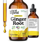 Wild & Organic extrait de gingembre en bouteille, soutien digestif naturel