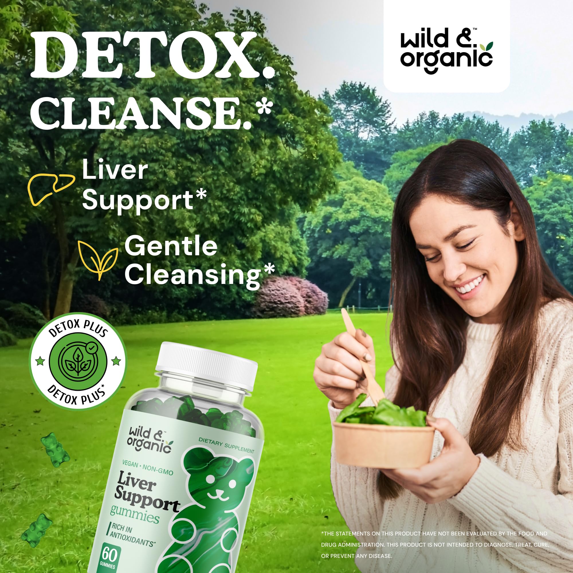 Gommes Wild & Organic, chardon-Marie comme ingrédient clé, soutien hépatique possible.