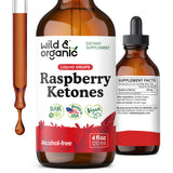 Wild & Organic gouttes framboise bouteille 4oz prête pour le quotidien.