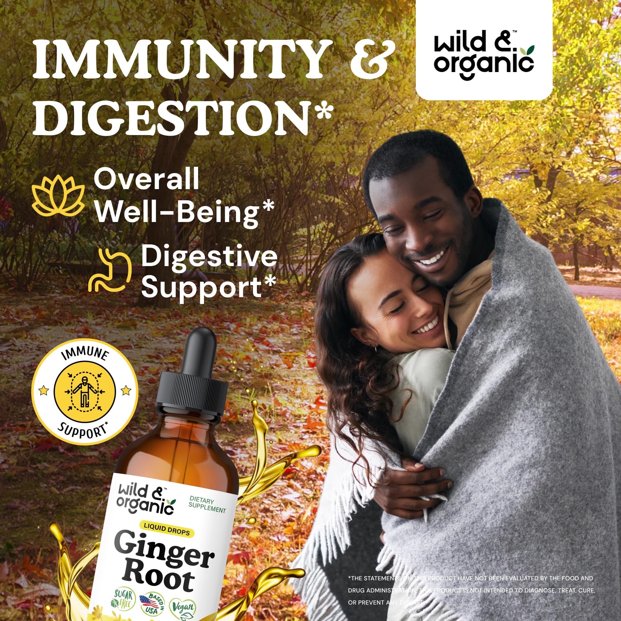 Gouttes Wild & Organic de gingembre avec pipette pour dosage précis