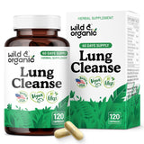 Wild & Organic Lung Cleanse: bouteille visible pour soutien pulmonaire quotidien.