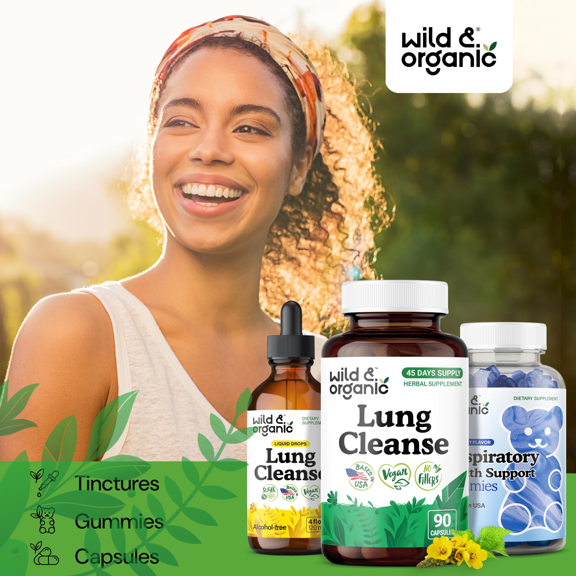 Écorce de pin visible dans les capsules Wild & Organic, apport naturel