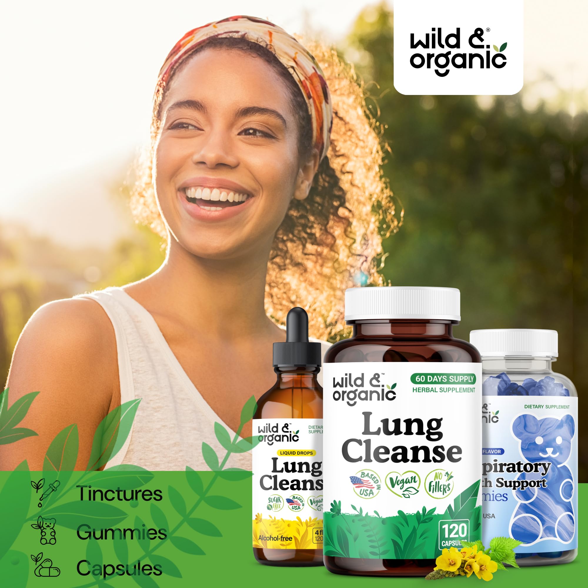 Wild & Organic Lung Cleanse: utilisation quotidienne simple avec deux gélules.