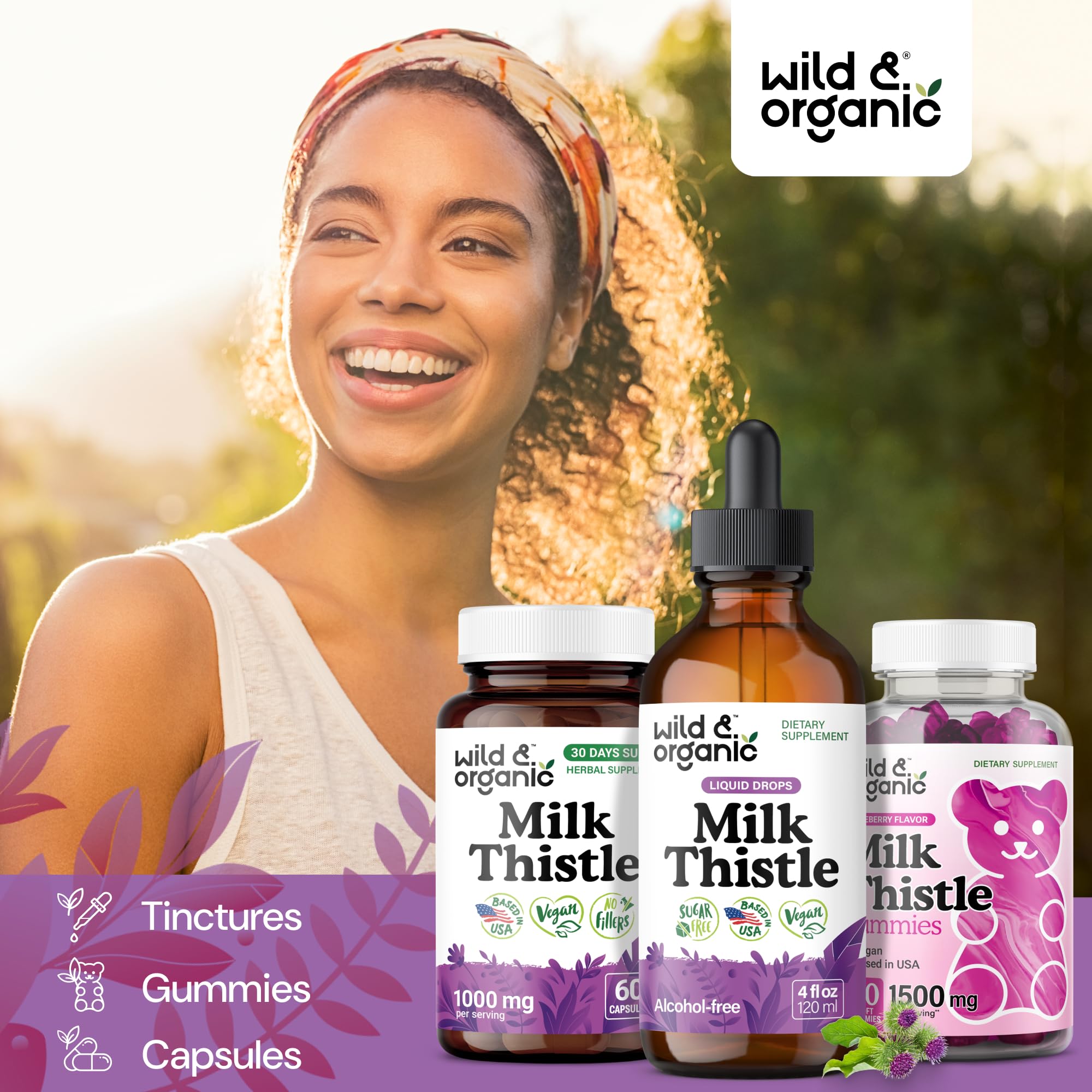 Flacon Wild & Organic Milk Thistle couleur naturelle du produit