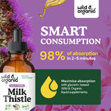 Sceau qualité et ingrédients végan sur Wild & Organic Milk Thistle