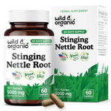 Wild & Organic Ortie piquante capsules 5000 mg visibles en flacon.