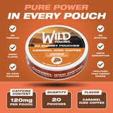 Wild Pouches - boîte 20 poches caramel café, énergie soutenue