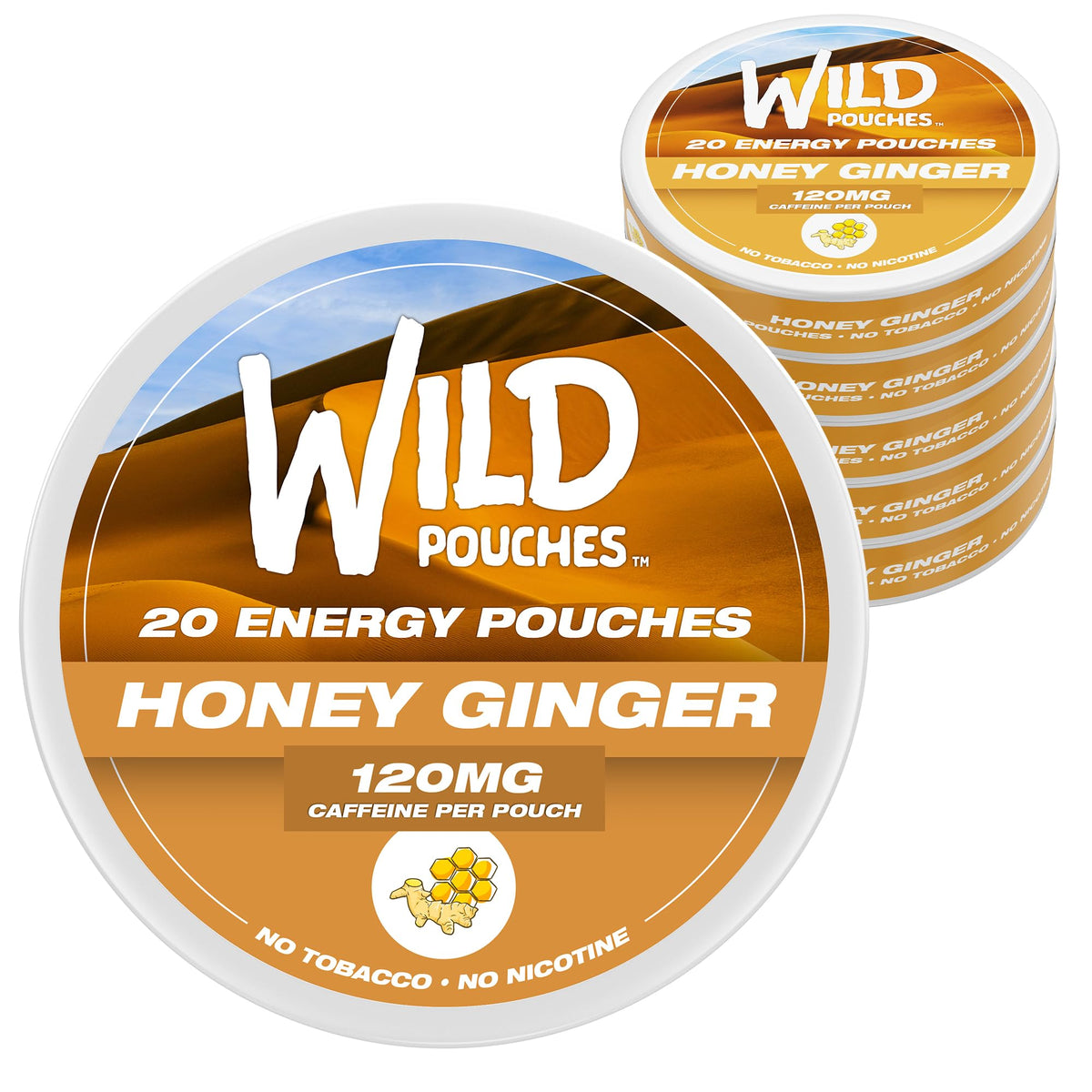 Wild Pouches Honey Ginger – ensemble de paquets pour énergie rapide et concentration