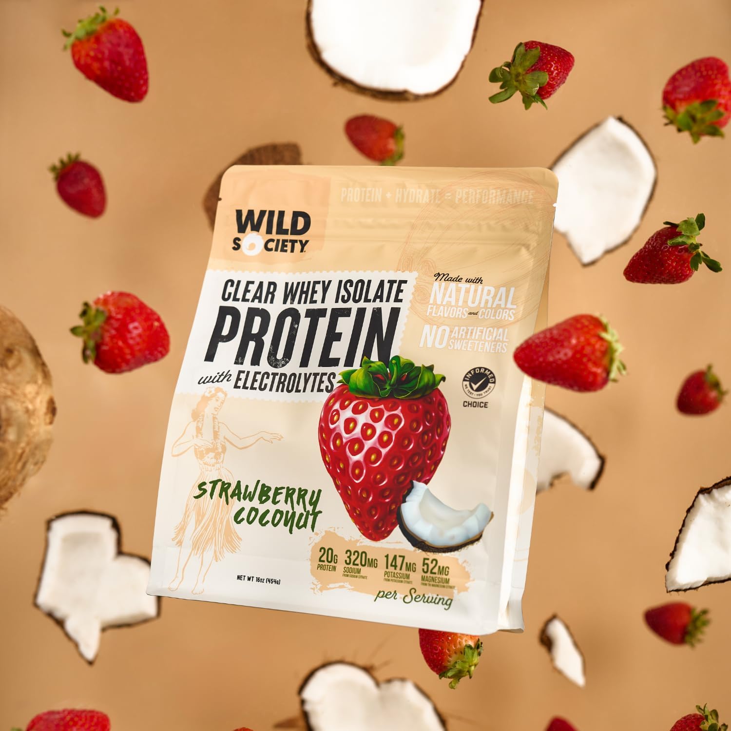 WILD SOCIETY Clear Whey – saveurs naturelles pour une boisson agréable.