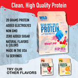WILD SOCIETY Clear Whey Strawberry Coconut - poudre légère sans lactose pour digestion confortable.