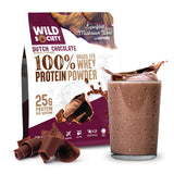 Wild Society poudre protéine lactosérum chocolat hollandais, emballage clair et attractif.