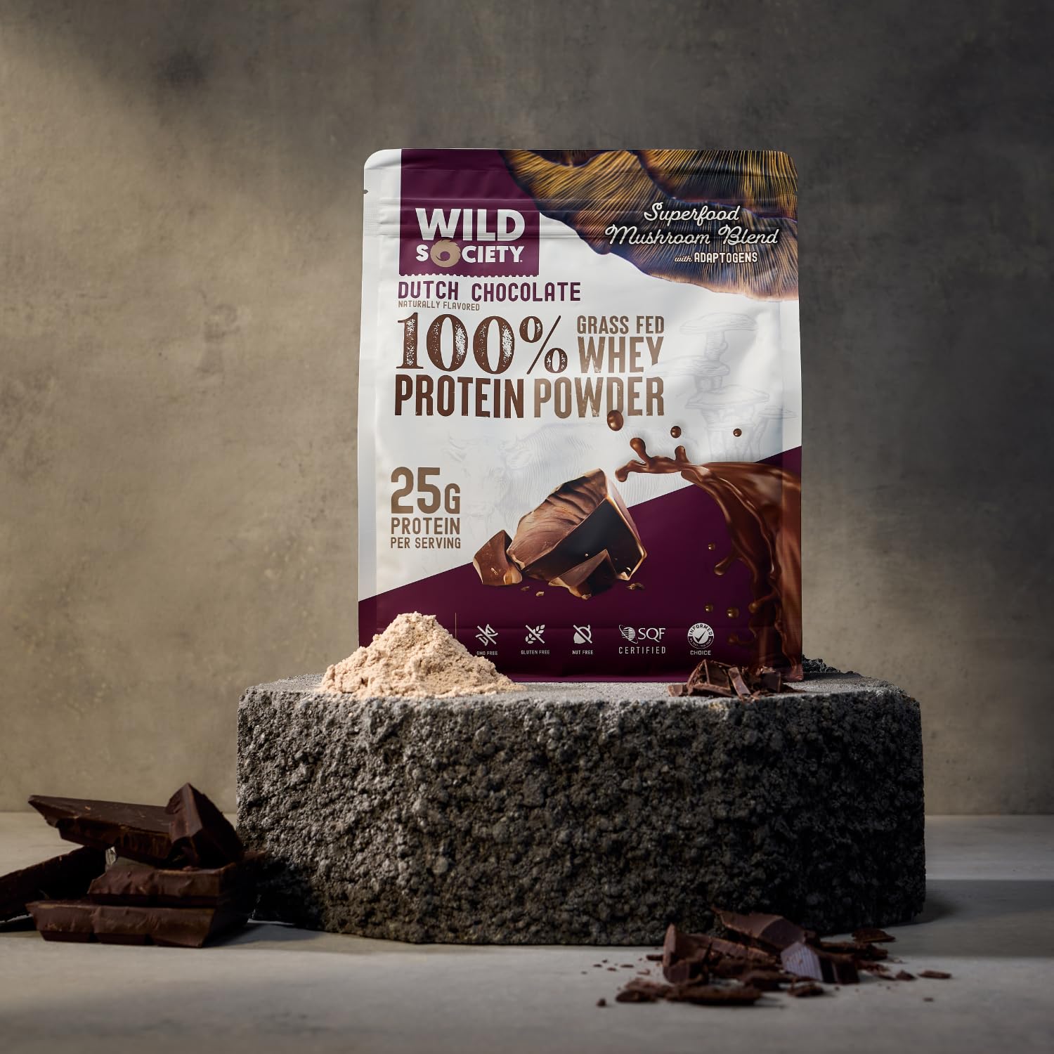 Wild Society sans OGM, ingrédients transparents et purs.