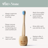 Wild & Stone: poils en nylon végan sans BPA, douceur du brossage quotidien.