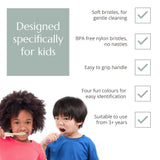 Wild & Stone: brosse en bambou pour enfants, poils doux adaptés aux gencives.