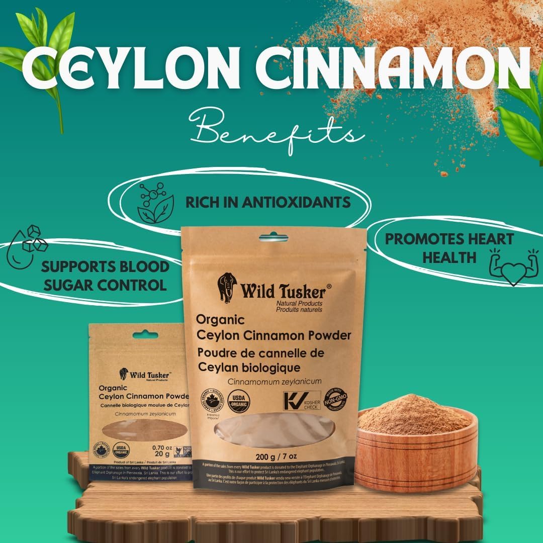 Wild Tusker Cannelle Ceylon – poudre adaptée à cuisson et pâtisserie